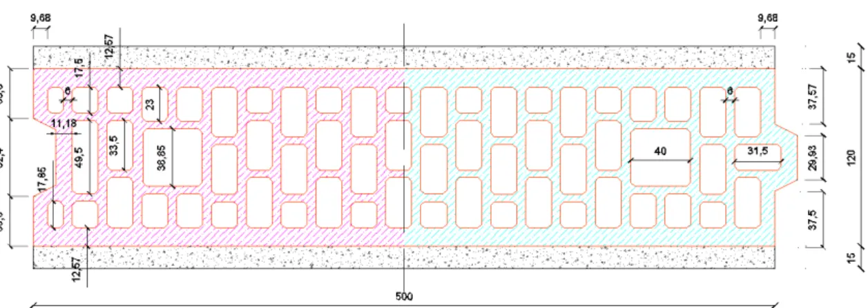 Fig. 3.17 Suddivisione Porotherm Bio Plan 12-50/19,9: parte sx. femmina e parte dx. maschio