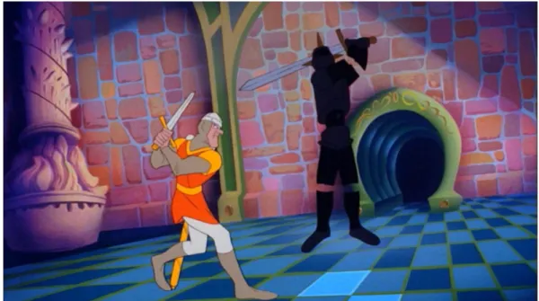 Figure 2.2: Dragon’s Lair can feature a beautiful cartoon graphic to the detriment of a deep interactivity.