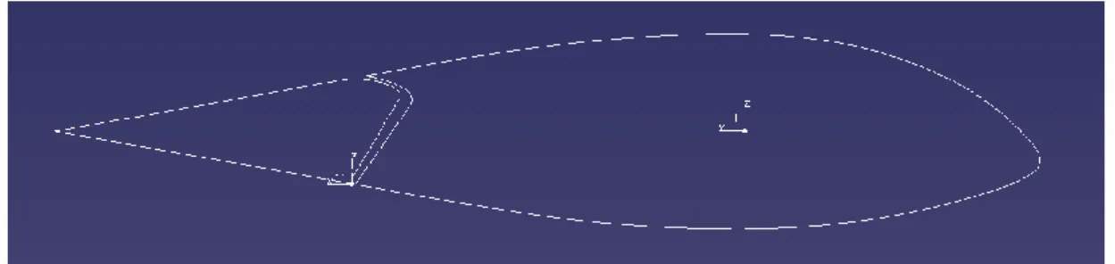 Figura 1.10   Generazione dei profili alari: suddivisione in parte fissa e parte mobile