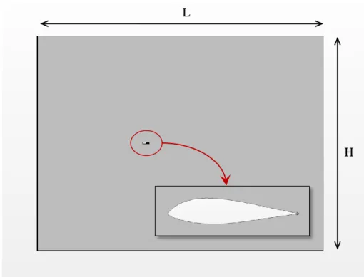 Figura  2.2  Schema della geometria del box del dominio di calcolo