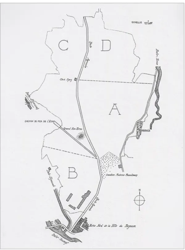 Fig. 3.8: Divisione dei Kiman Fares attuata dal Service des Antiquités agli inizi del  Novecento