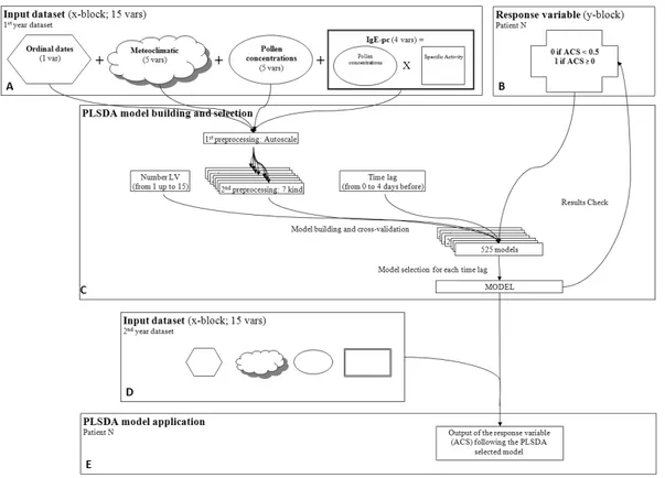 Figure 1 - Flowchart of the structure of the input/output dataset and the multivariate time lag modelling approach