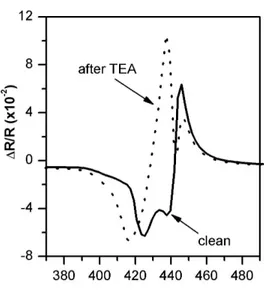 Fig. 1.  ∆R/R spectra measured on a Zn-HepOTTP LB thin film (sample 