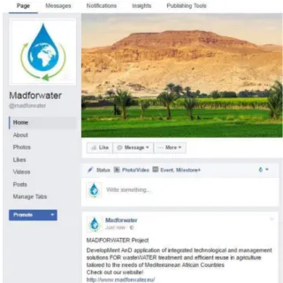 Figure 10: MADFORWATER Twitter page  Figure 11: MADFORWATER Facebook page 