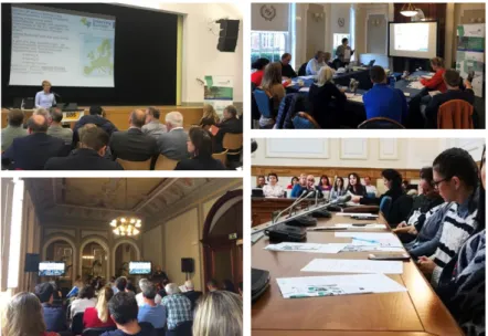 Figure 5: Pictures of the Expression  of Interest events held locally by  each Project Partner in July 2018.