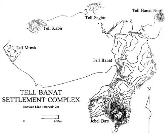 Fig. 9: Complesso insediamentale del sito di Tell Banat (da P ORTER , M C C LELLAN 1998: fig
