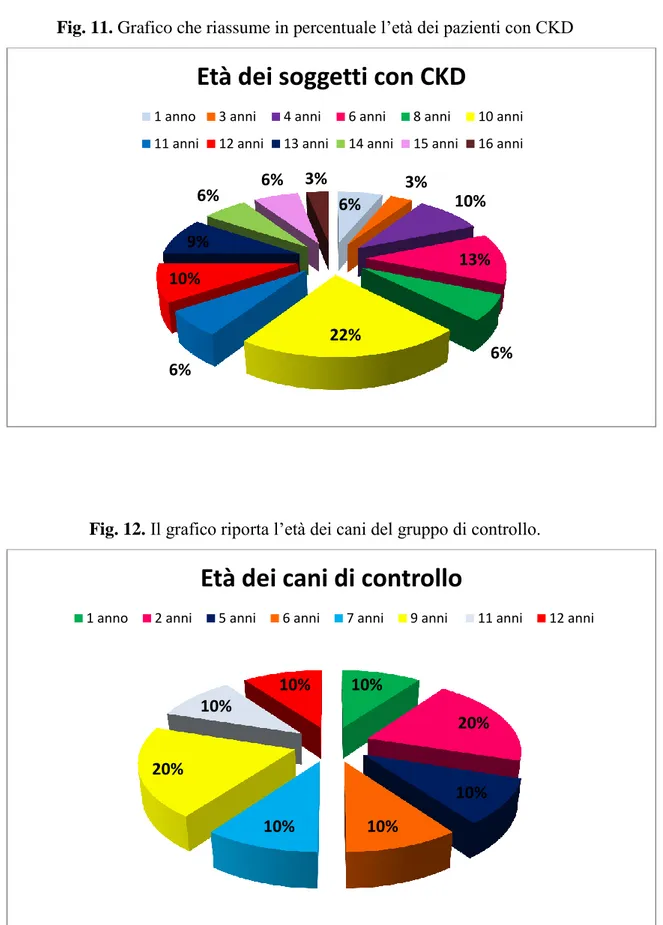 Fig. 12. Il grafico riporta l’età dei cani del gruppo di controllo. 