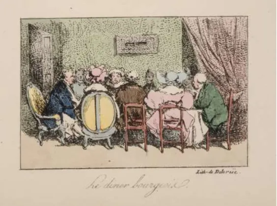 Figure 30 : Monnier, Scènes populaires dessinées à la plume, « Le Diner bourgeois » 