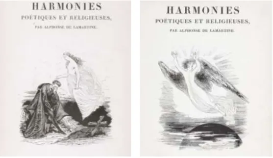 Figure 50 et 51 : Frontispice pour les Harmonies poétiques et religieuses de Lamartine, Gosselin éd., 1830 