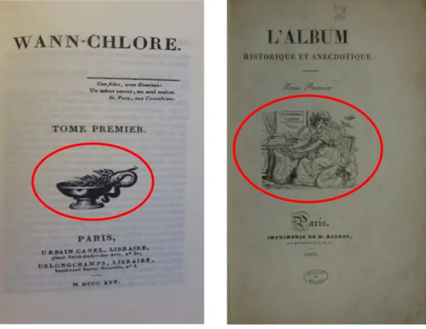 Figure 11 et 13 : La vignette de titre de Wann Chlore et de l’Album  historique et anecdotique 