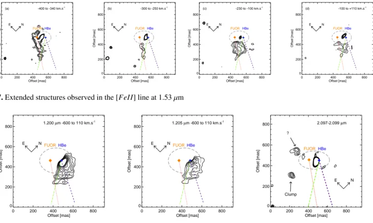 Fig. 17. Extended structures observed in the [FeII] line at 1.53 µm