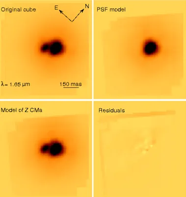 Fig. 3. Illustration of the spectral deblending process at 1.65 µm.