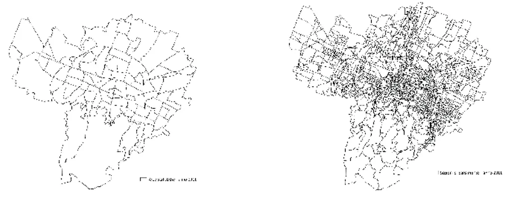 Figura 5.3.1. Divisioni amministrative, Bologna (aree statistiche e sezioni di censimento) 