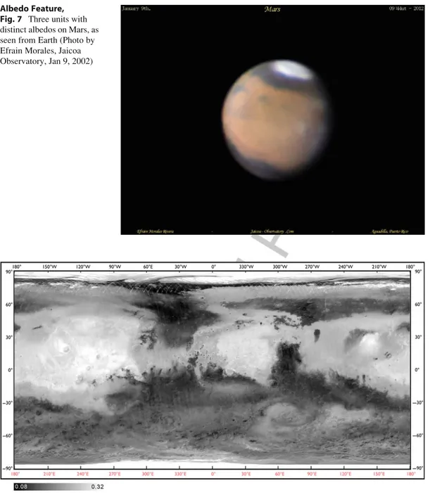 Fig. 7 Three units with distinct albedos on Mars, as seen from Earth (Photo by Efrain Morales, Jaicoa Observatory, Jan 9, 2002)