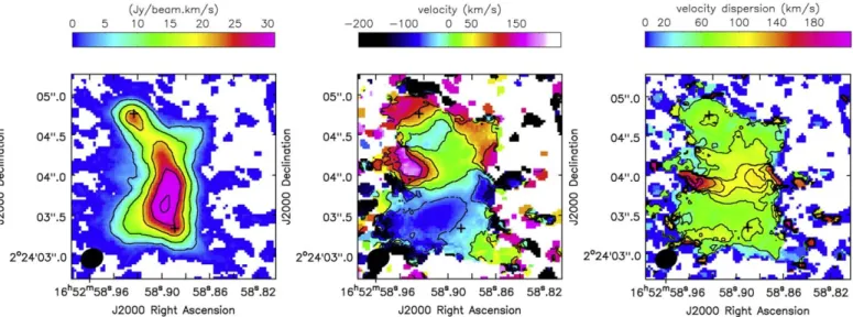 Figure 3. Intensity-weighted moment maps of the [C I ](1–0)line emission in the merger nucleus