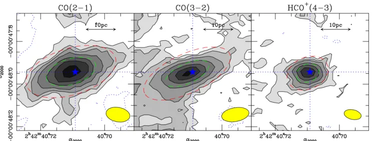 Fig. 11. Left panel: CO(2–1) map of the central r ≤ 0 00 .28 ('20 pc) region around the central engine of NGC 1068 obtained using the MSR data set, as defined in Table 1