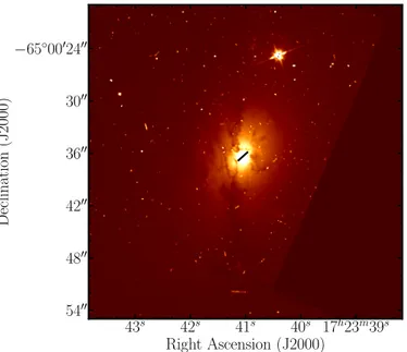 Fig. 1. Hubble Space Telescope WFPC2 image of PKS B1718–649 within the field of view of the ALMA telescope
