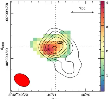 Figure 2 (a) shows the CO(6–5) intensity map of the CND obtained by integrating the line emission in the velocity interval