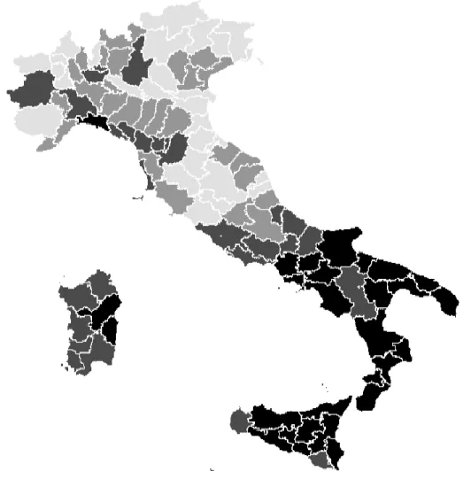 Figure 2: MTPL: Geographic distribution of fraud incidence (2000-2011 average) 
