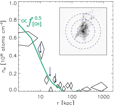 Figure 7. Two-dimensional X-ray absorption map for the inner ∼25 kpc of the Phoenix cluster