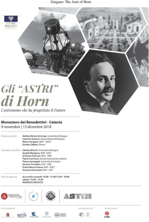 Fig. 1. The poster of the exhibition held in Catania from 9 November to 15 December 2018