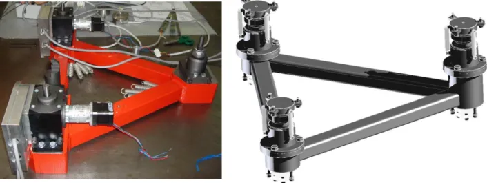 Fig 6. M1 segment supports for prototype (left) and array telescope (right) 