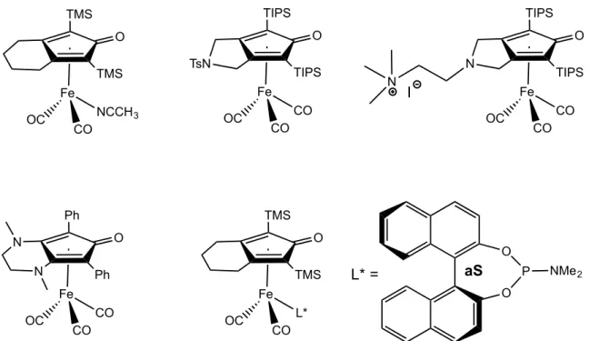 Figure 1.  Structures of some modified iron  compounds inspired by Knölker’s iron  complex