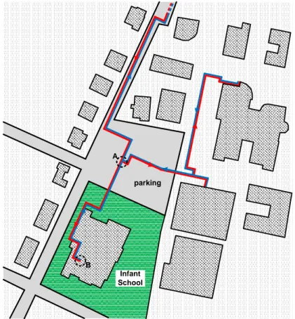 Figure  4.26  –  Portion  of  the  district  heating  network  circuit  which involves  the  considered  user  (infant school) as currently set