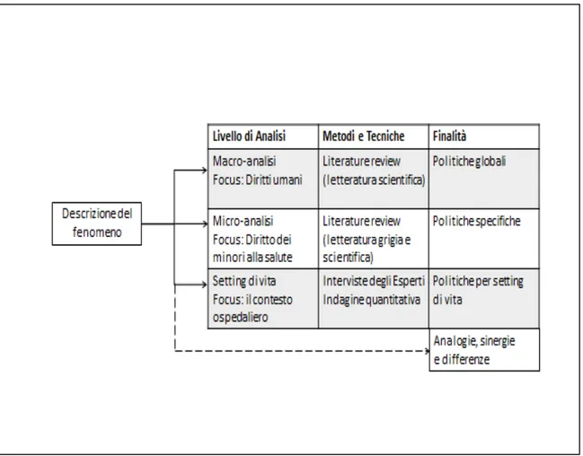 Figura 6: Livelli di analisi, metodologie e finalità