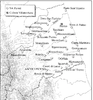 Figura 4 - Localizzazione dei principali siti piceni (da  DE  M ARINIS , P ACI  2000)  