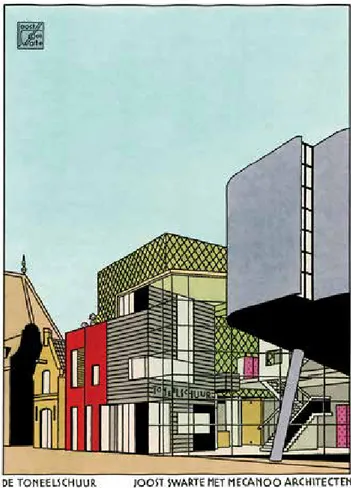 Fig. 5 - Joost Swarte e Studio Meccanoo, De Toneelschuur, immagine tratta dal  portfolio di presentazione, 2000.