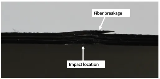 Figure 3.11: Specimen after near edge impact, 12J