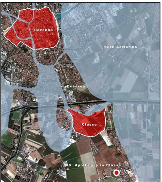 Fig. 4  Localizzazione attuale dell’area (elaborazione E.Cirelli).