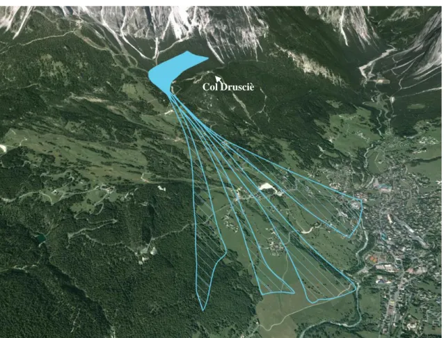 Fig. 33: schematic dynamic of postglacial debris flow in the Mortisa area 