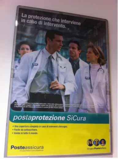 Figura 2: Poster promozionale  di un’assicurazione sanitaria di  Poste Italiane. 