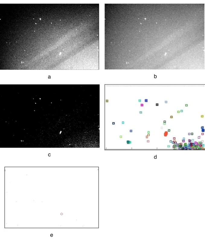 Figure  IV.1-9:  An  example  of  bad  images  with  noise  and  hot  line:  a)  original  image; 