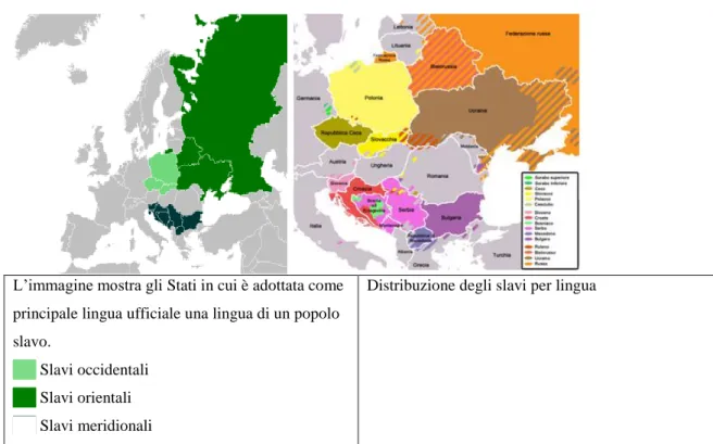 Figura 2: Ripartizione geografica delle lingue slave 