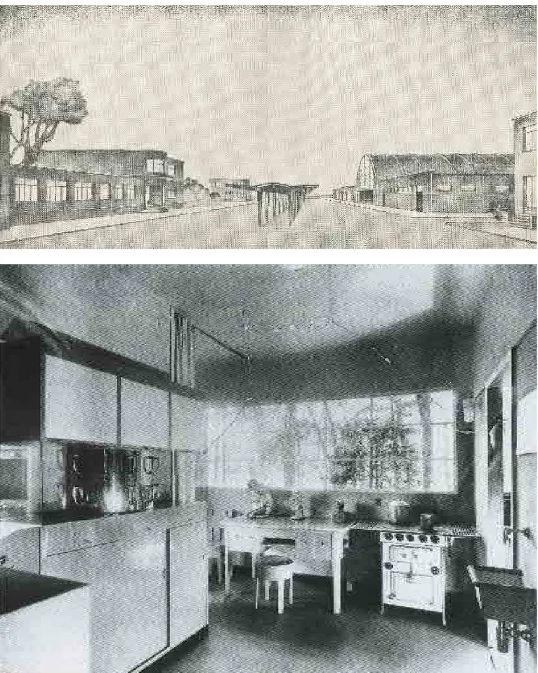 Figure 10-11. In alto: P. Bottoni, E.A. Griffi- Griffi-ni, Progetto del nuovo macello di Palermo  (1929); Sopra: P