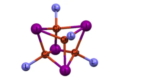 Figure  3.1  |  Distorted  cubane  cluster  with  nitrogen  atoms  belonging  to  the  ligand  coordinating  the copper atoms