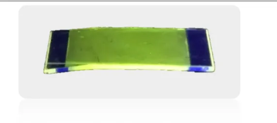 Figure  3.7  |  Picture  of  CuI  deposited  onto  silica  glass  slide  after  exposition  to  vapour  of  quinuclidine under 365 nm UV lamp irradiation
