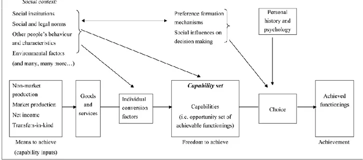 Figura 1.1 Rappresentazione stilizzata del capability set e del suo contesto personale e sociale
