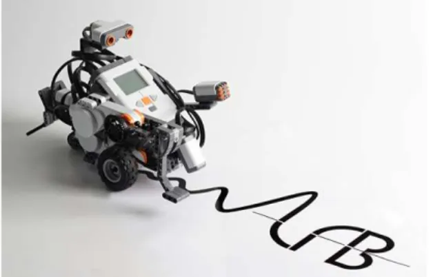 Figure 2.11: A differential wheeled mobile robot built with Lego Mindstorm NXT Kit.