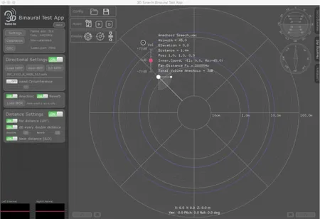 Figure 2.5 Binaural Test App. The picture, downloaded from the website of the project, represents the layout of the binaural test app