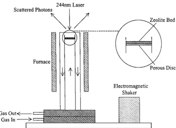 Figure 2.4 Scheme of the fluidized bed reactor-cell by Chua and Stair. Reproduced from Ref