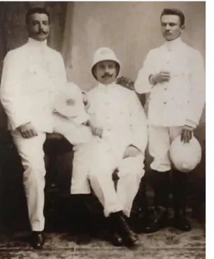 Fig. 1. Luigi Groppi a sinistra, Angelo Bertolotti e Carlo Demaria 