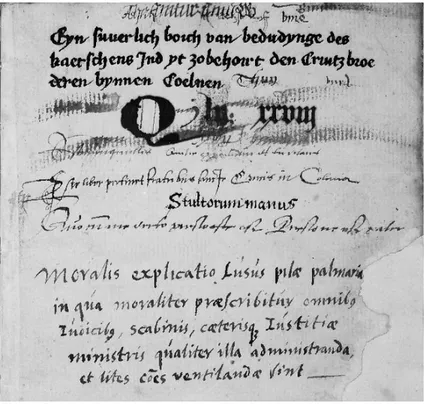 Fig. 6: Frontespizio del manoscritto  Eyn suuerlich boich van bedudynge des kaetschens