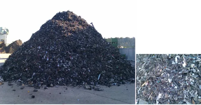 Figure 22 - Non-ferrous heavy materials (so called “misto gomma”) and a detail, on the right 