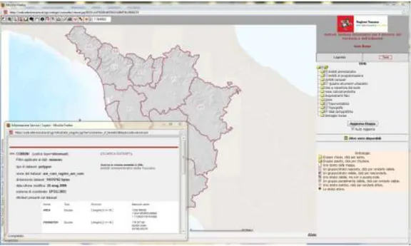 Figura 2 – GEOscopio è un WebGIS che consente la visualizzazione e il download tramite  browser della cartografia tematica vettoriale Toscana (fonte immagine: 