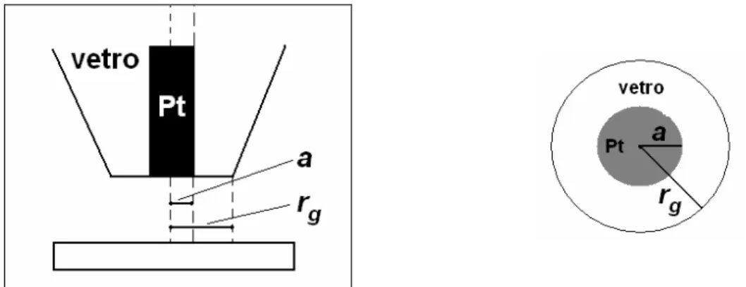 Figura 2.16 – Parametri geometrici caratteristici di una tip con geometria microdisco