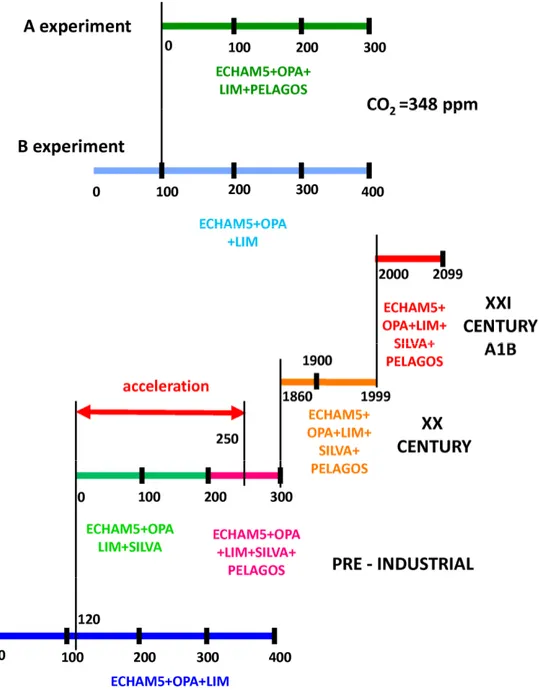 Figure  2-1:  Experiments  analyzed  in  this  study:  in  experiments  A  and  B  atmospheric  CO 2